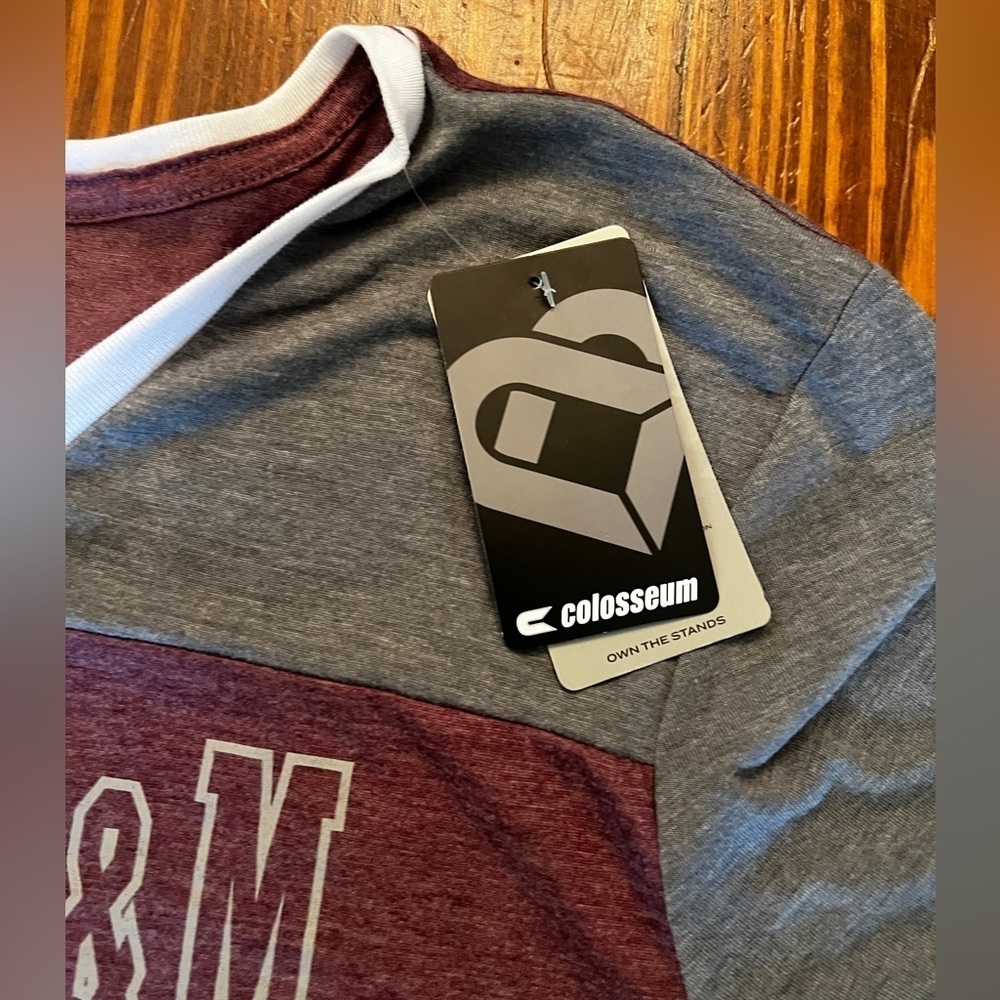 COLOSSEUM Texas ATM A&M Aggies Heathers Grey and Maroon Tee College Station - Picture 4 of 4